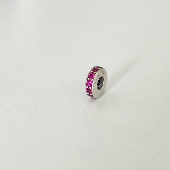 Pandora Pink CZ Crystal Eternity Spacer Bead Charm - Picture 3 of 6